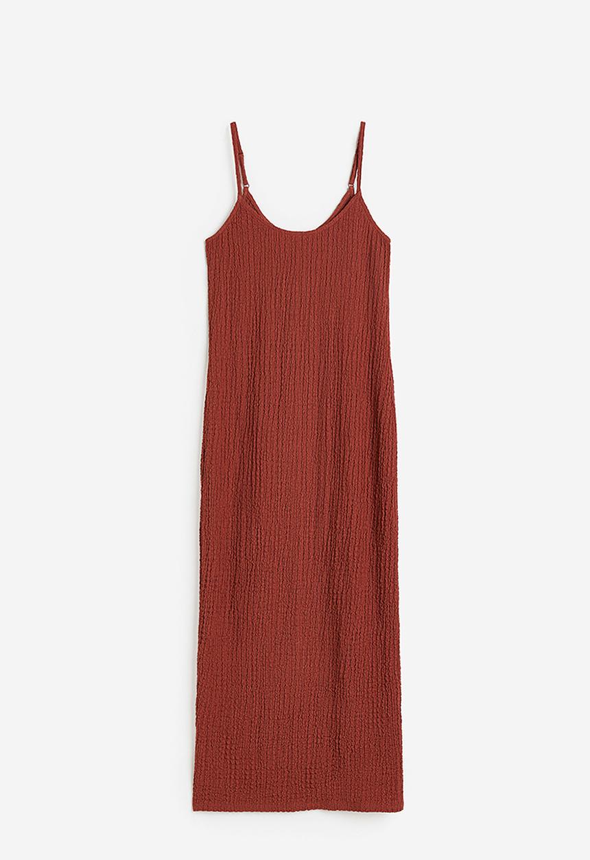 H&M - Crinkled jersey dress - orange
