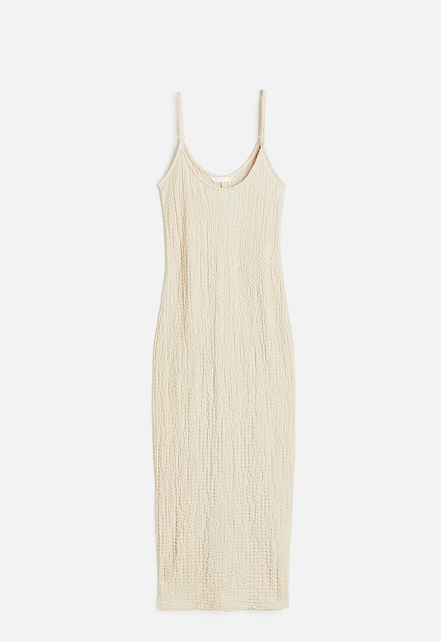 H&M - Crinkled jersey dress - beige