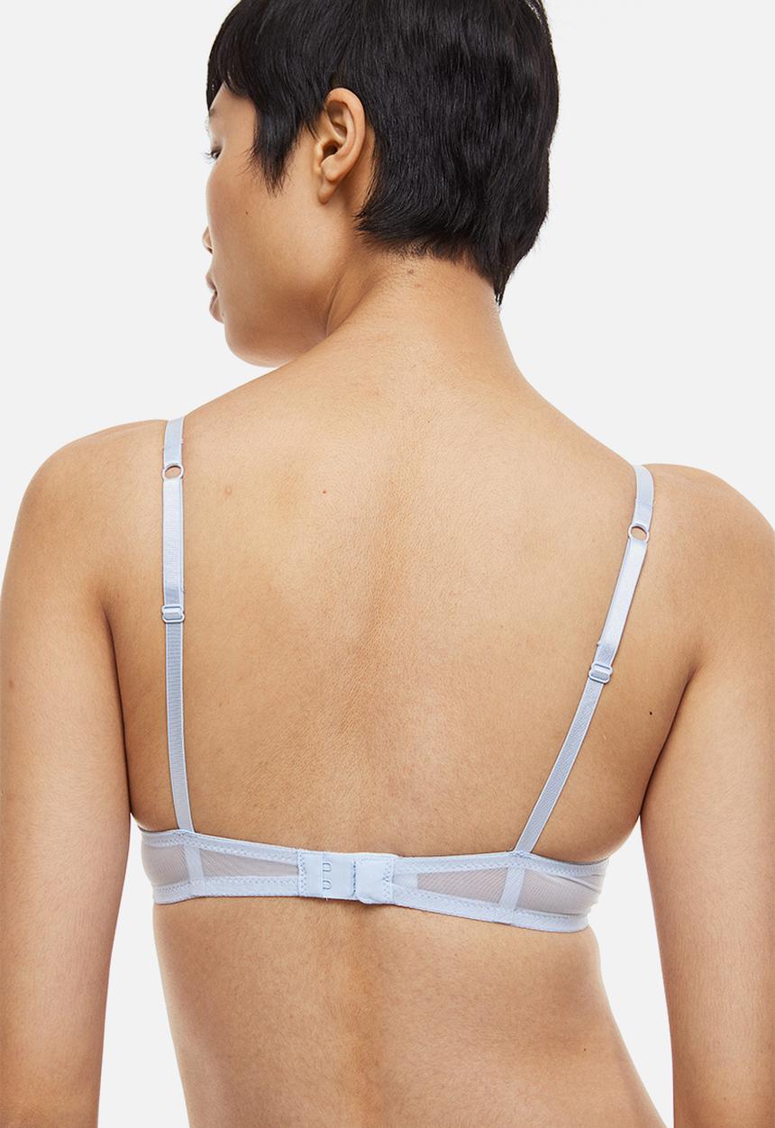 H&M - Lace push-up bra - light blue 