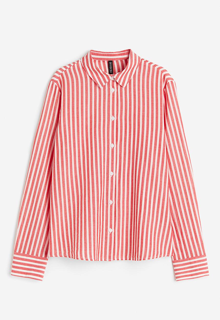 H&M - Cotton shirt - white & red