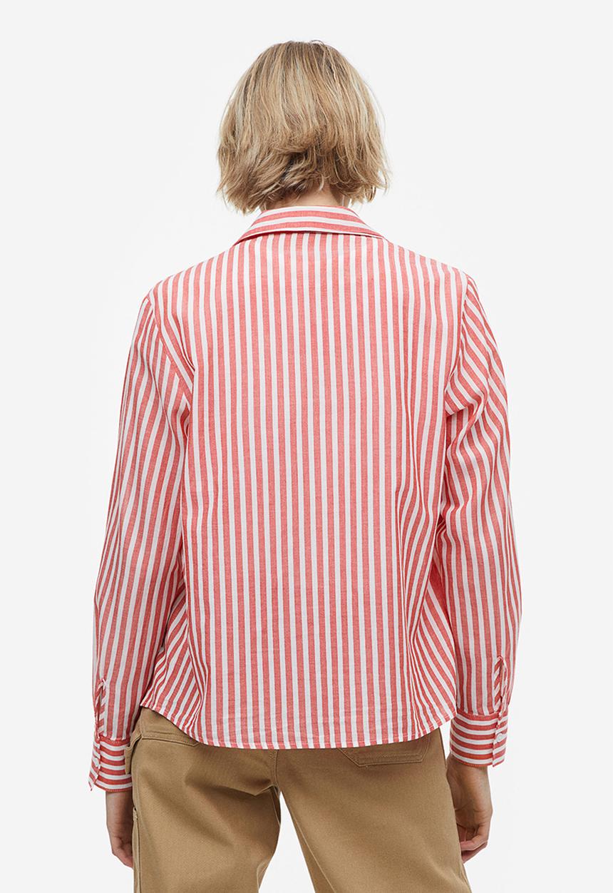 H&M - Cotton shirt - white & red