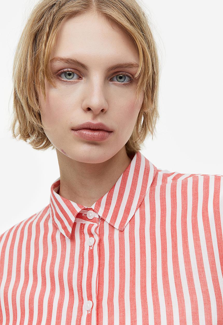H&M - Cotton shirt - white & red