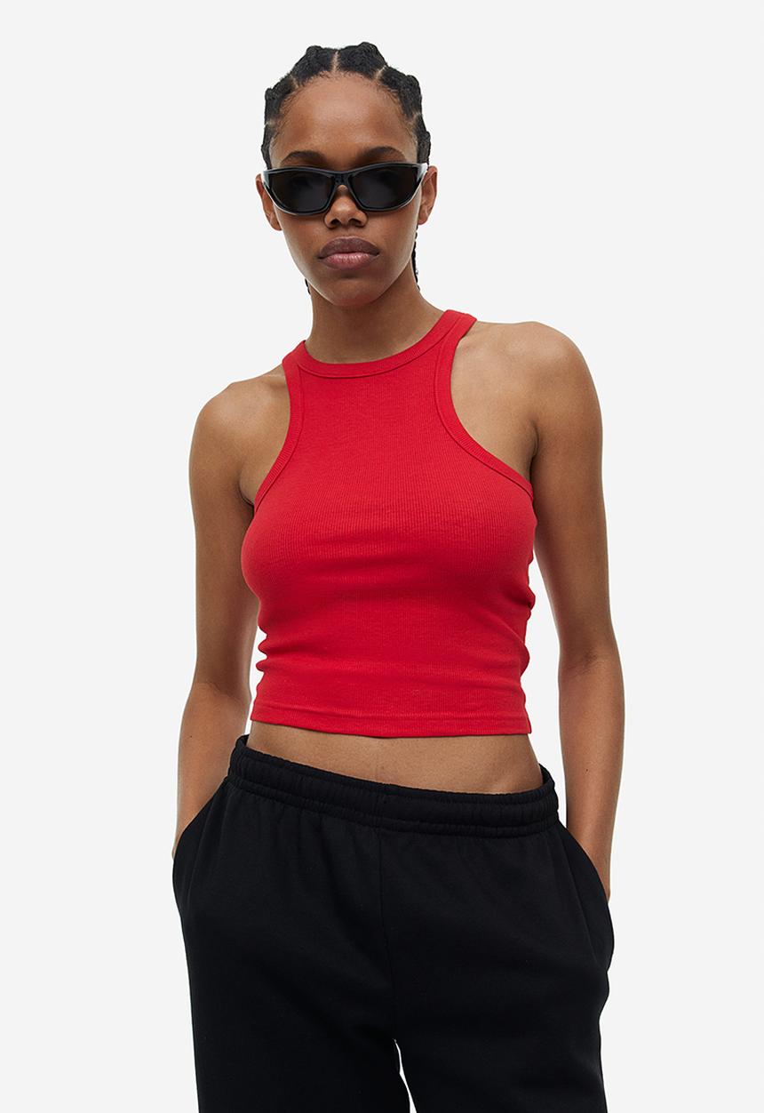 H&M - Cropped vest top - red