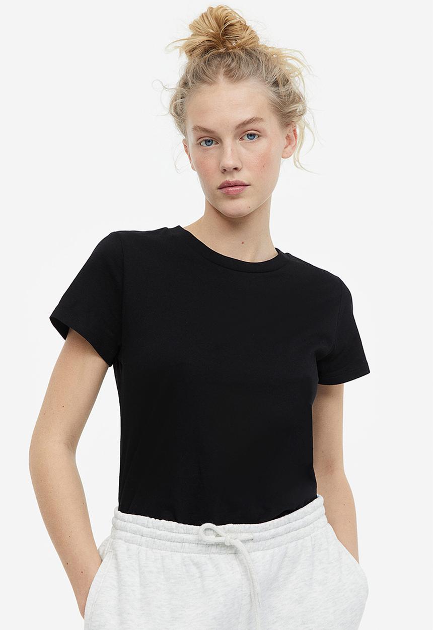 H&M - Fitted T-shirt - black