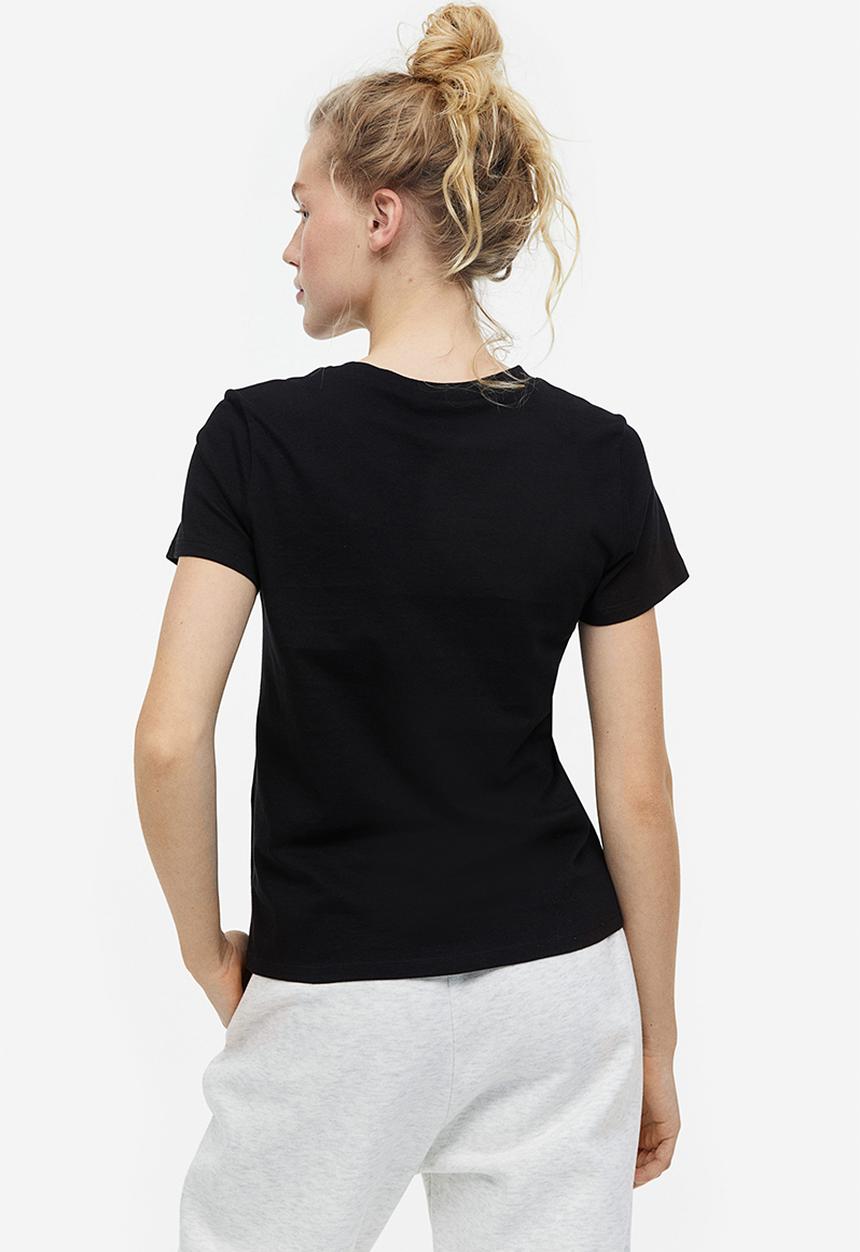 H&M - Fitted T-shirt - black