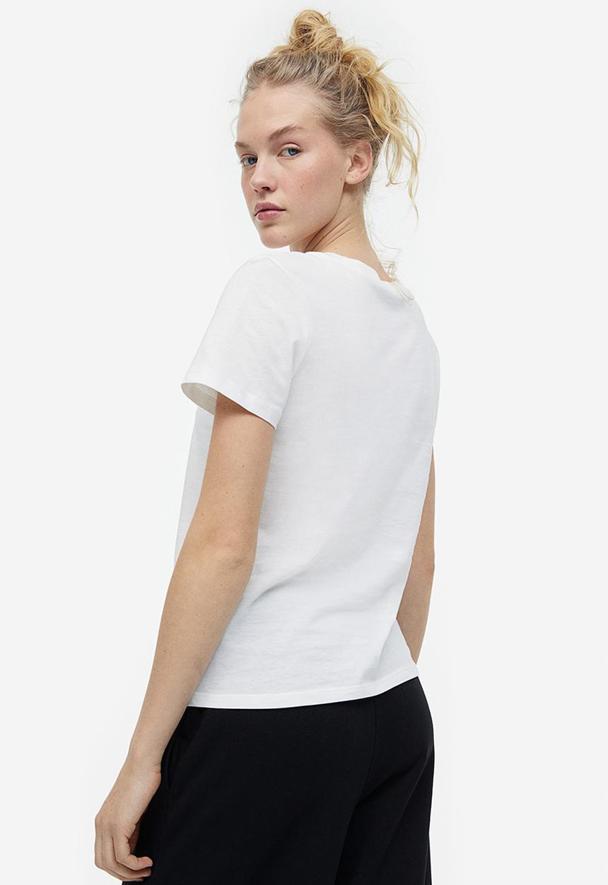 H&M - Fitted T-shirt - white