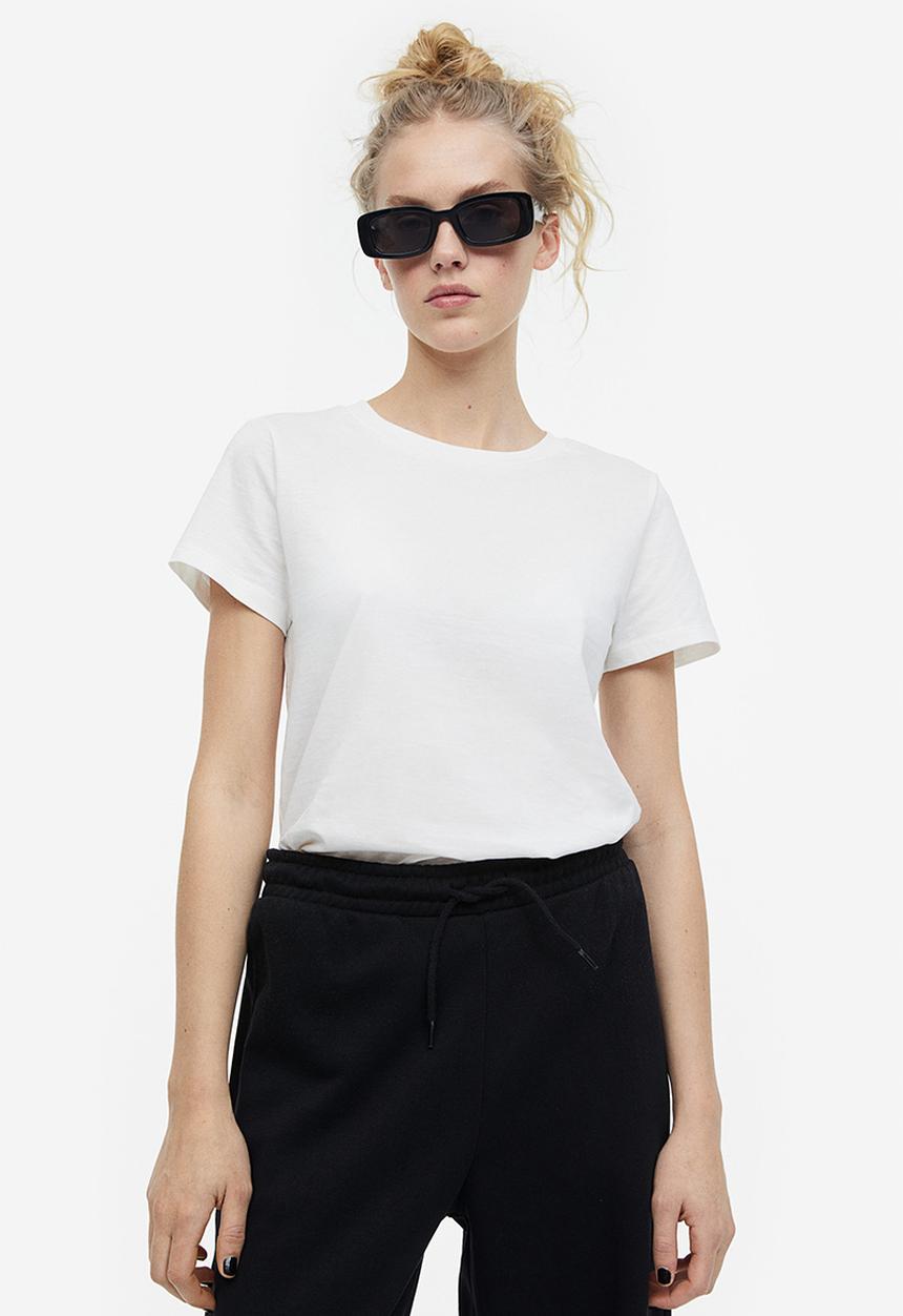 H&M - Fitted T-shirt - white