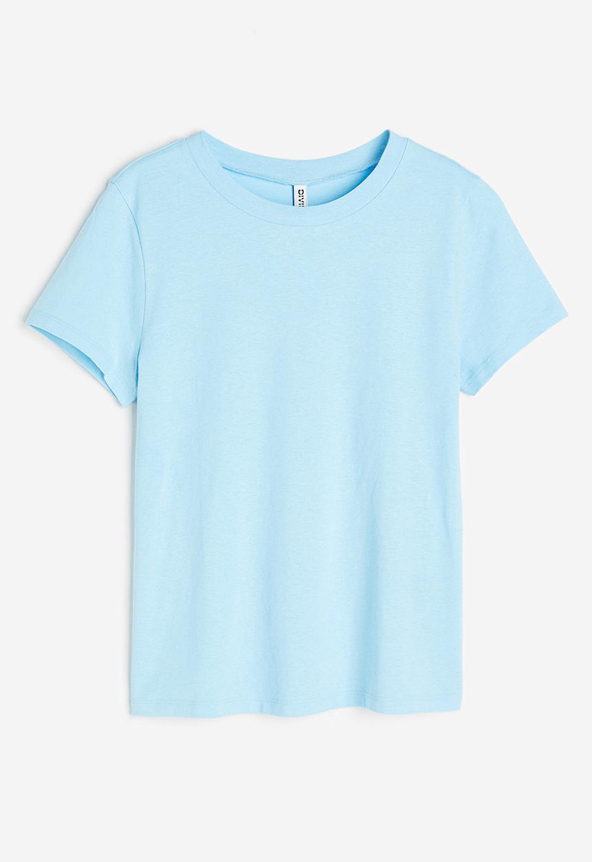 H&M - Fitted T-shirt - light  blue