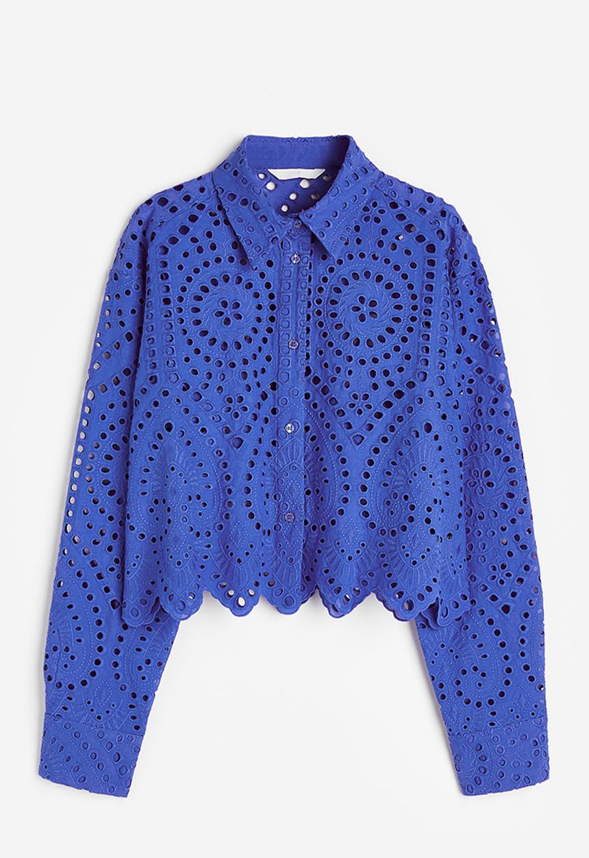 H&M - Broderie anglaise shirt - bright blue