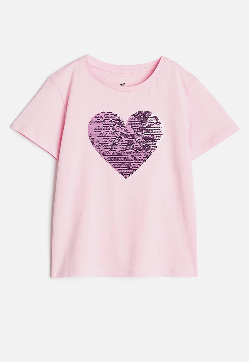H&M - Top - light pink/heart