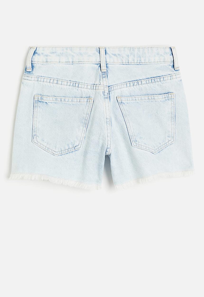 H&M - Relaxed fit high denim shorts - light denim blue