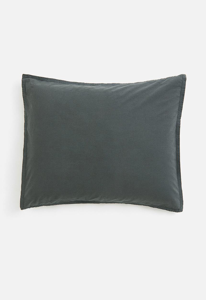 H&M - Cotton pillowcase - dark grey 