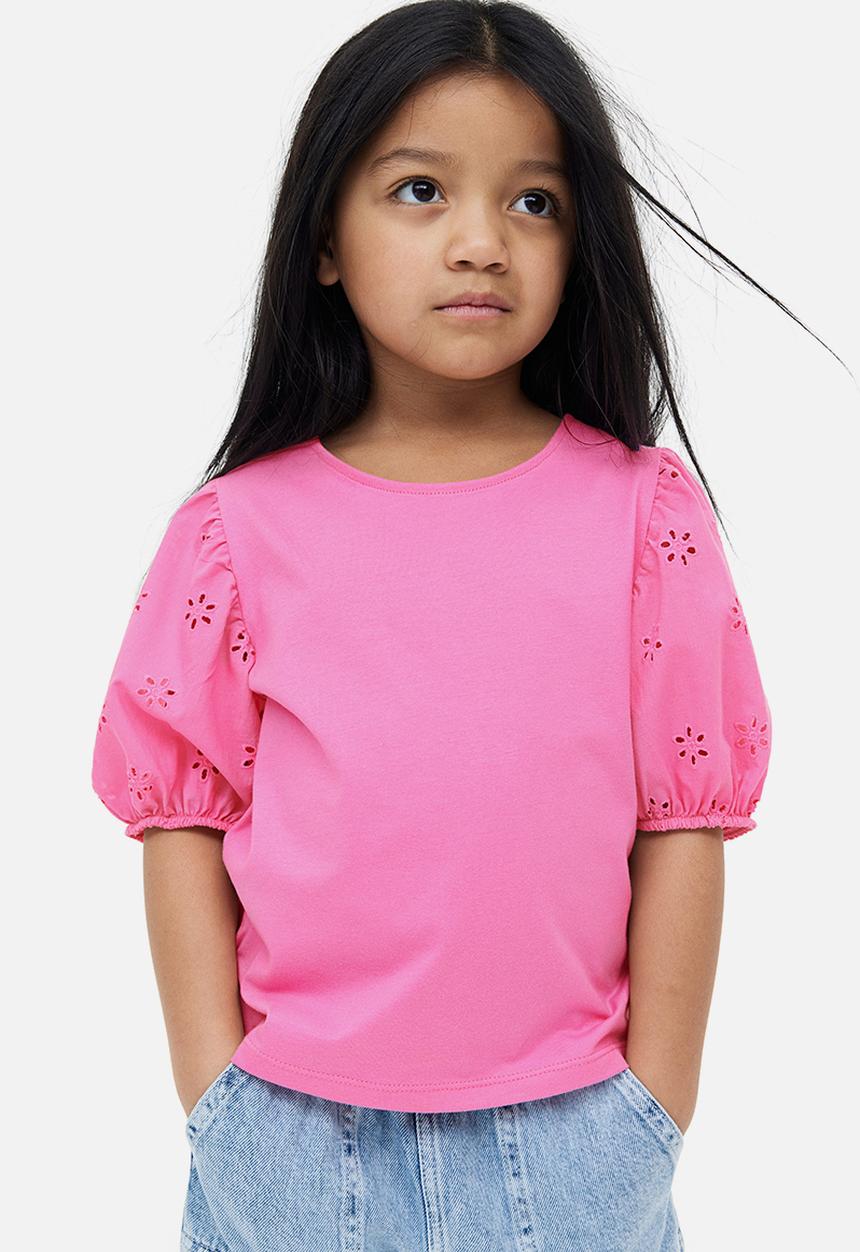H&M - Puff-sleeved top - pink