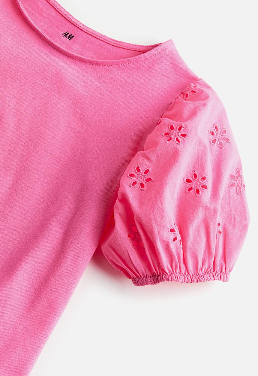 H&M - Puff-sleeved top - pink