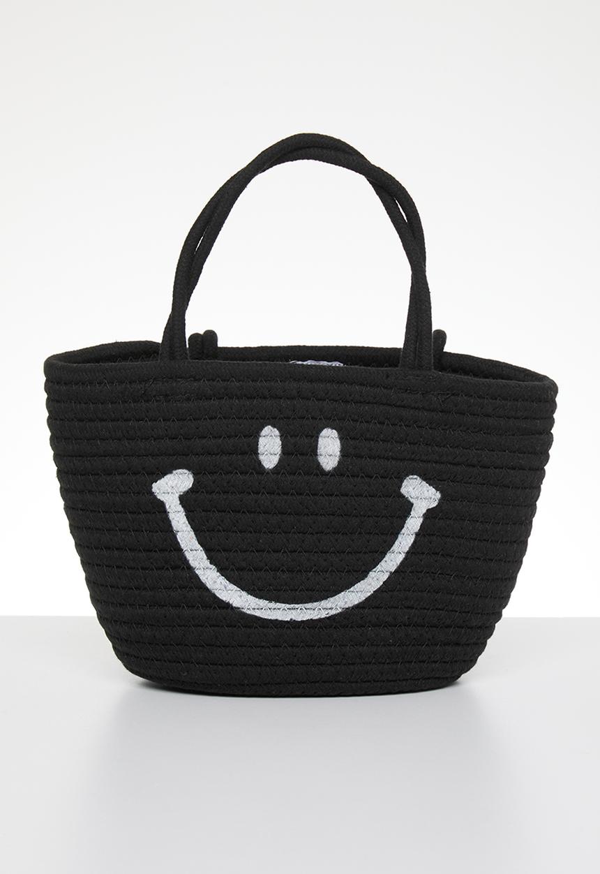 Pop Candy - Smiley straw bag - black 