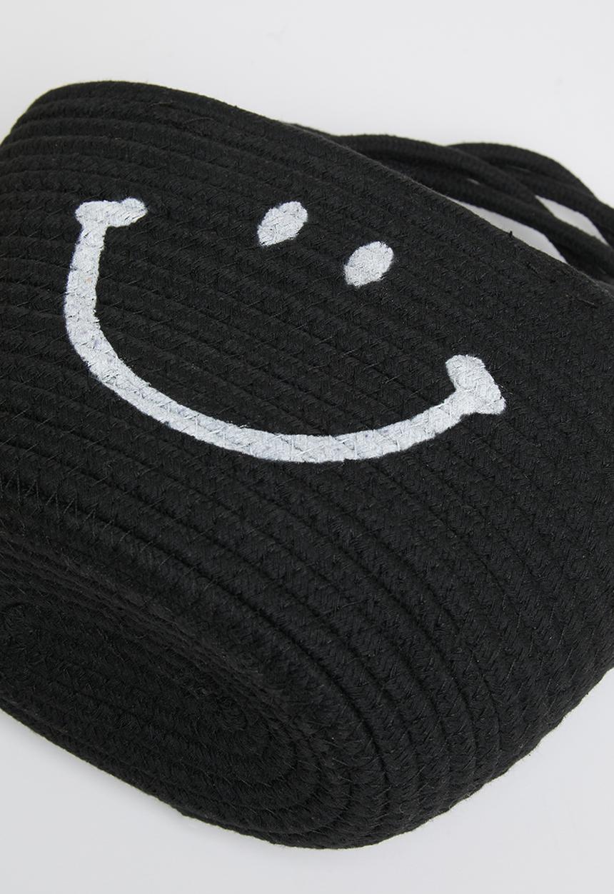 Pop Candy - Smiley straw bag - black 