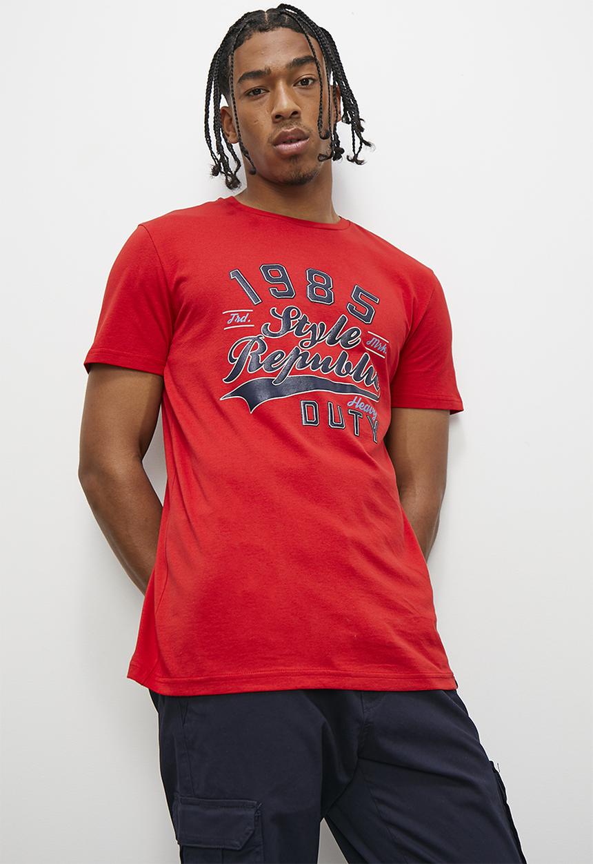 STYLE REPUBLIC - Crew neck graphic T-shirt - berry terracota