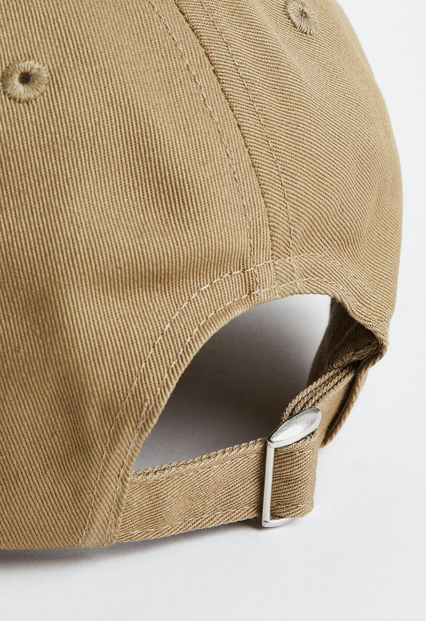 H&M - Embroidered-motif cotton cap - khaki green global 