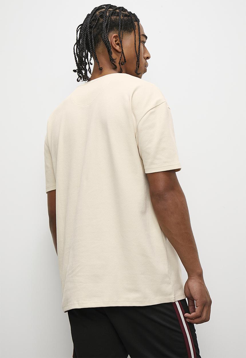 STYLE REPUBLIC - Jay waffle crew tee - ecru
