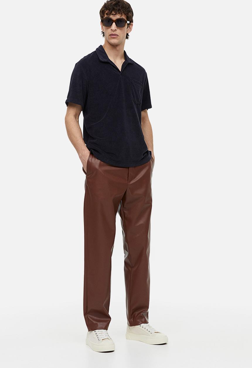 H&M - Regular fit terry polo shirt - navy blue