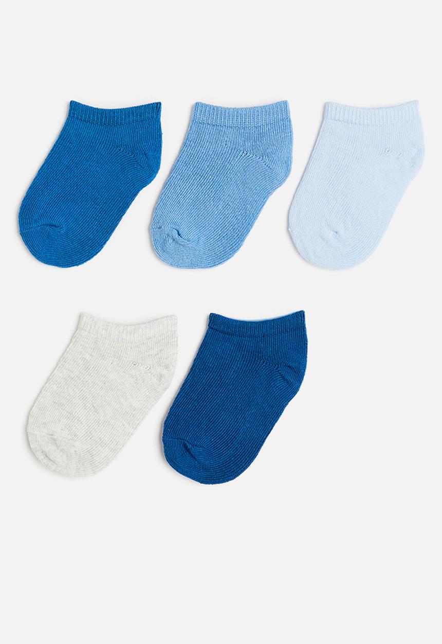 H&M - 5-pack trainer socks - blue/light grey marl