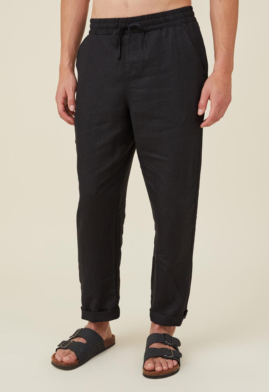 Cotton On - Linen pant - black