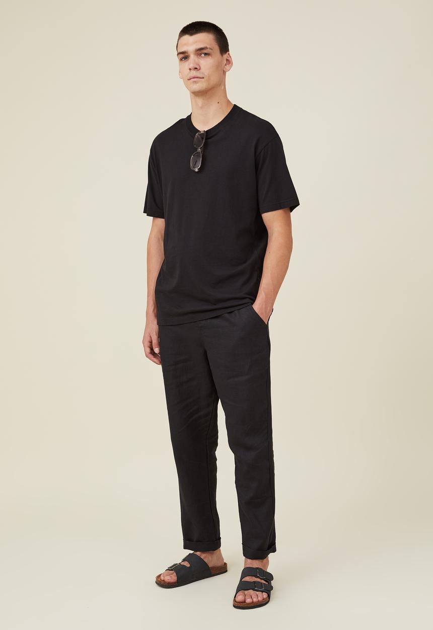 Cotton On - Linen pant - black