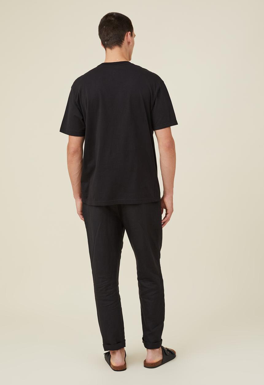 Cotton On - Linen pant - black