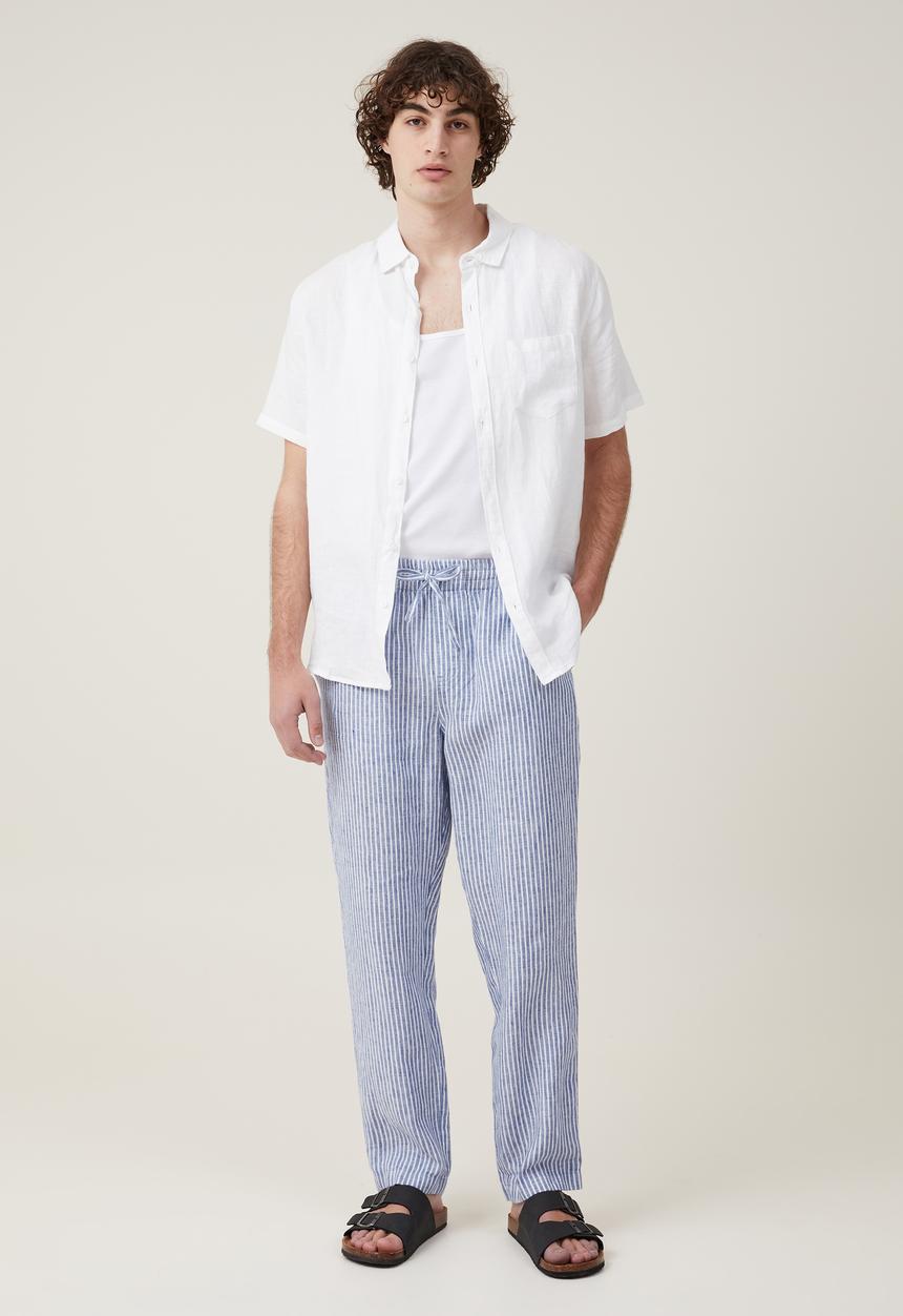 Cotton On - Linen pant - eastcoast blue stripe
