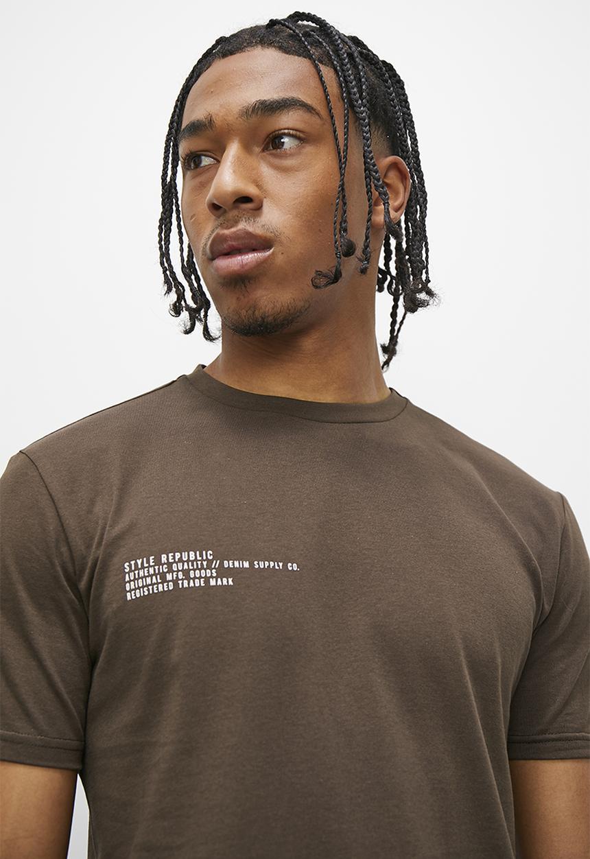 STYLE REPUBLIC - Crew neck graphic T-shirt - brown