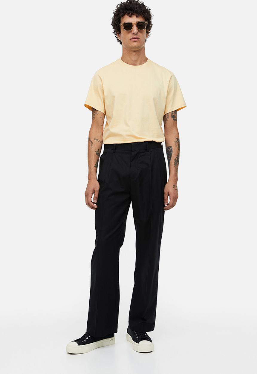 H&M - Regular fit pima cotton t-shirt - pale yellow 