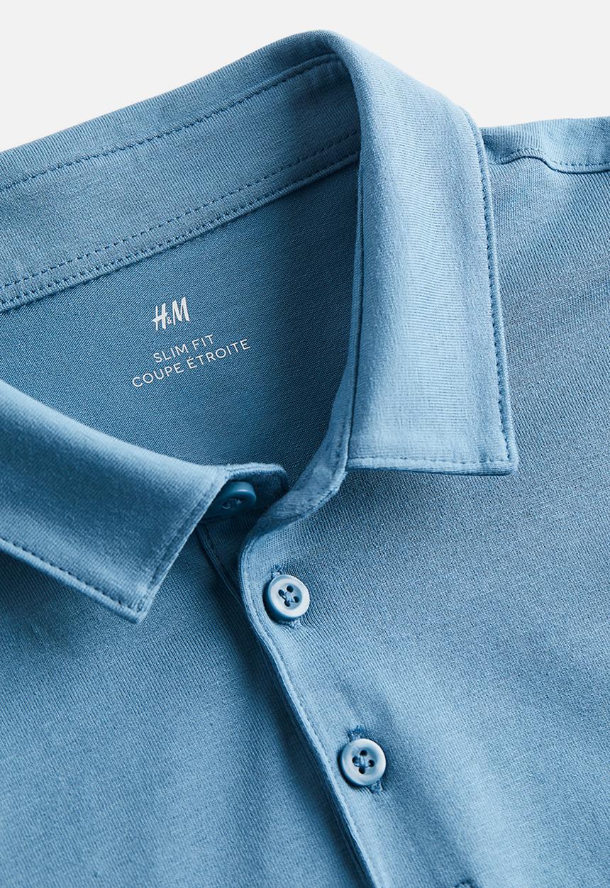 H&M - Slim fit polo shirt - blue