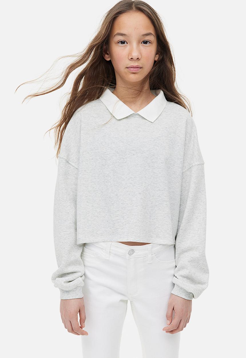 H&M - Boxy-style sweatshirt - light grey marl