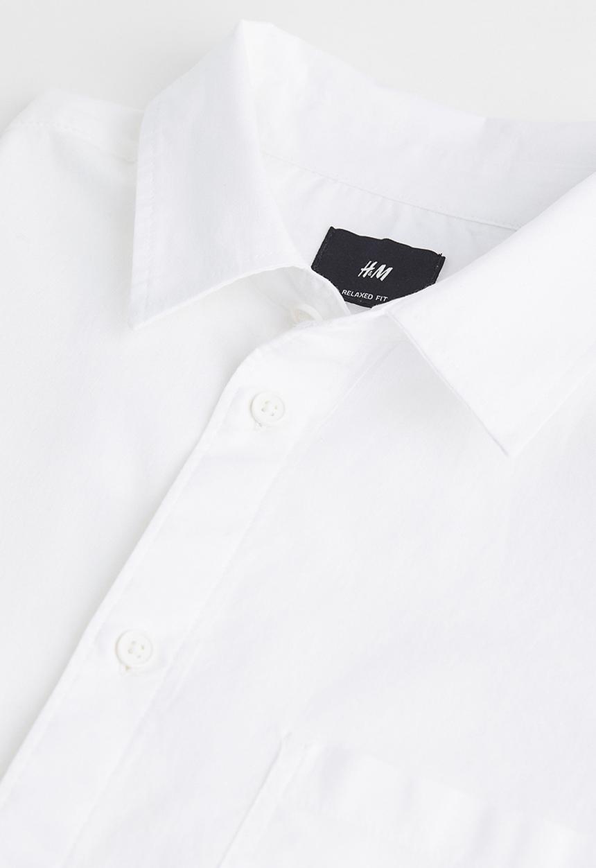 H&M - Relaxed fit short-sleeved shirt - white