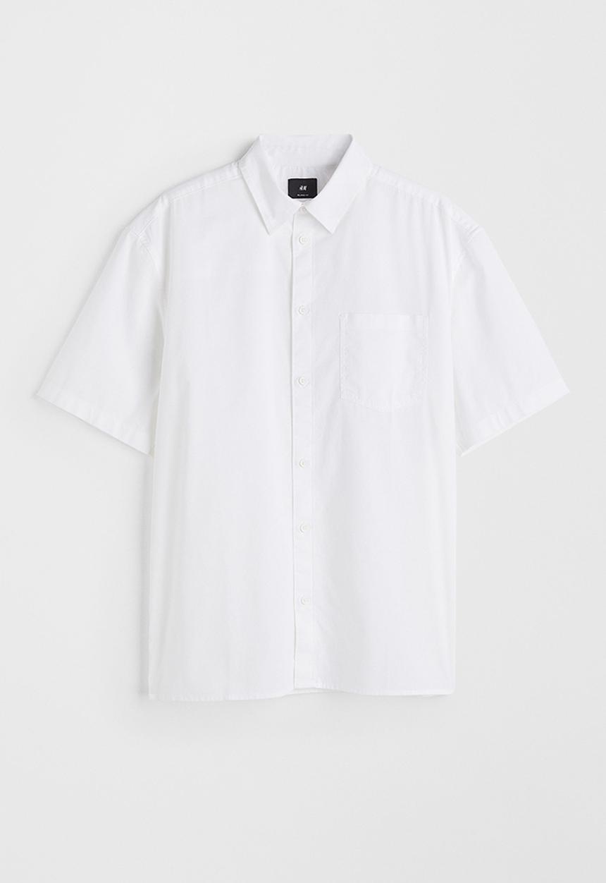 H&M - Relaxed fit short-sleeved shirt - white