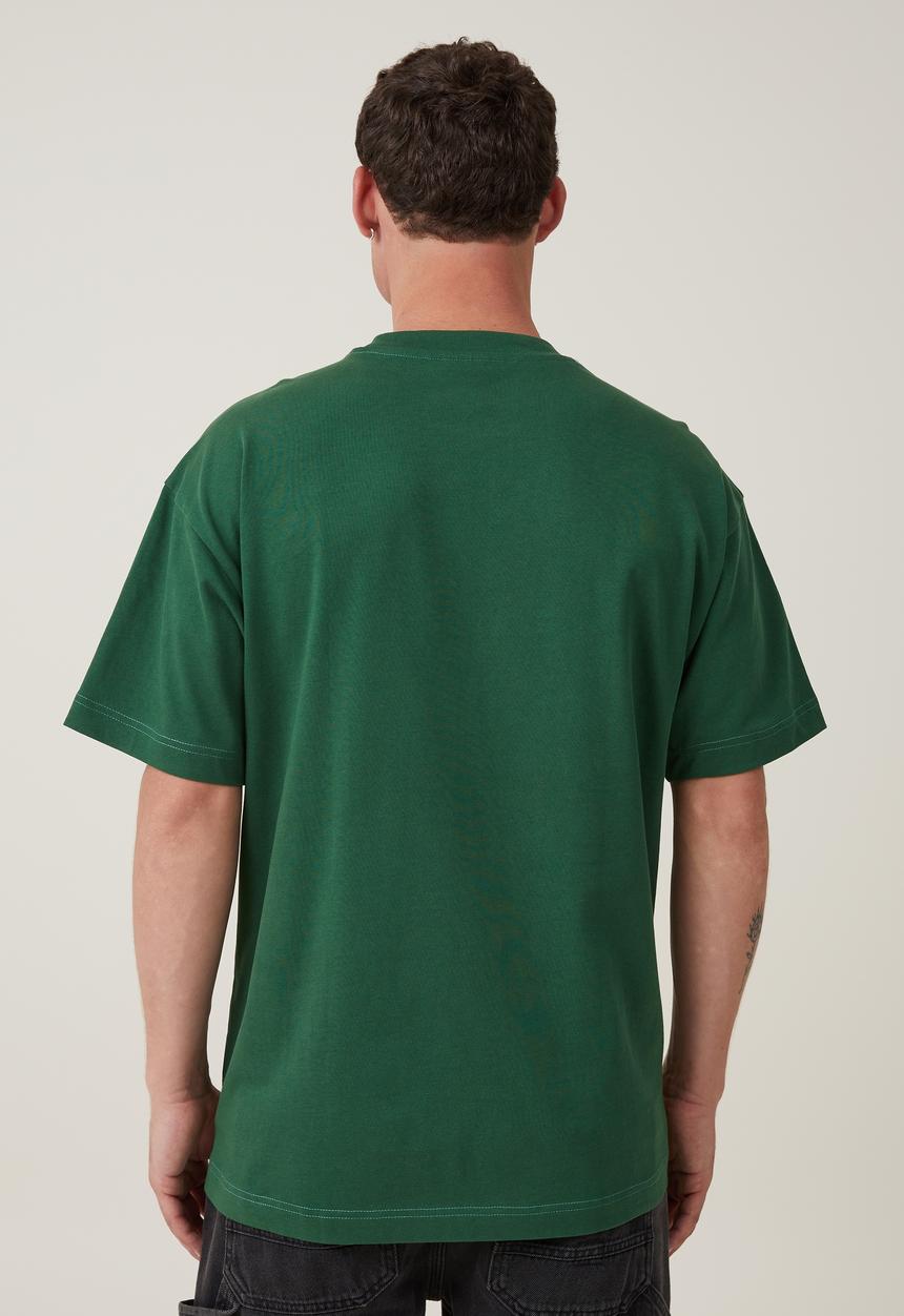 Cotton On - Box fit graphic T-shirt - irish green/equipe logo