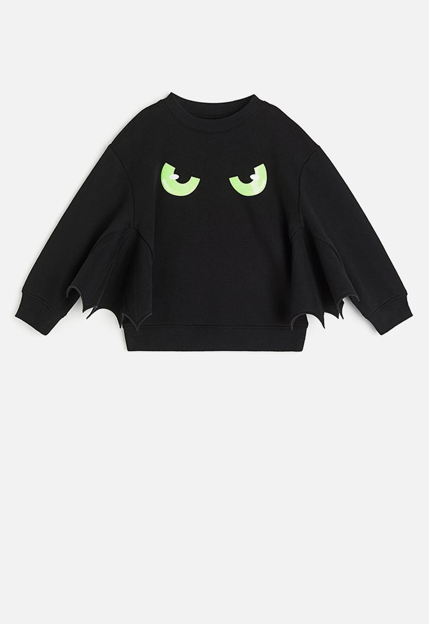 H&M - Appliquéd sweatshirt - black/bat