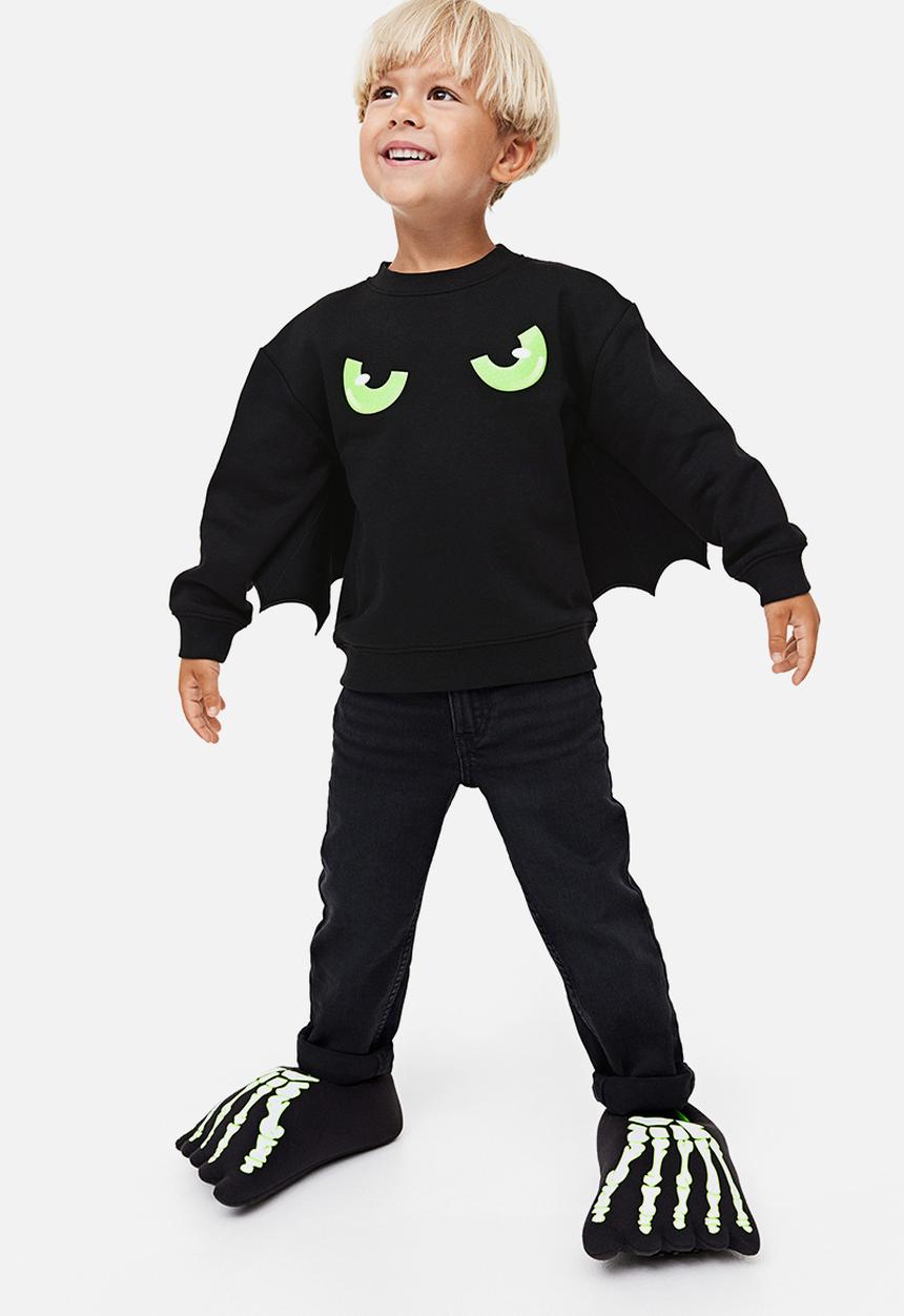 H&M - Appliquéd sweatshirt - black/bat