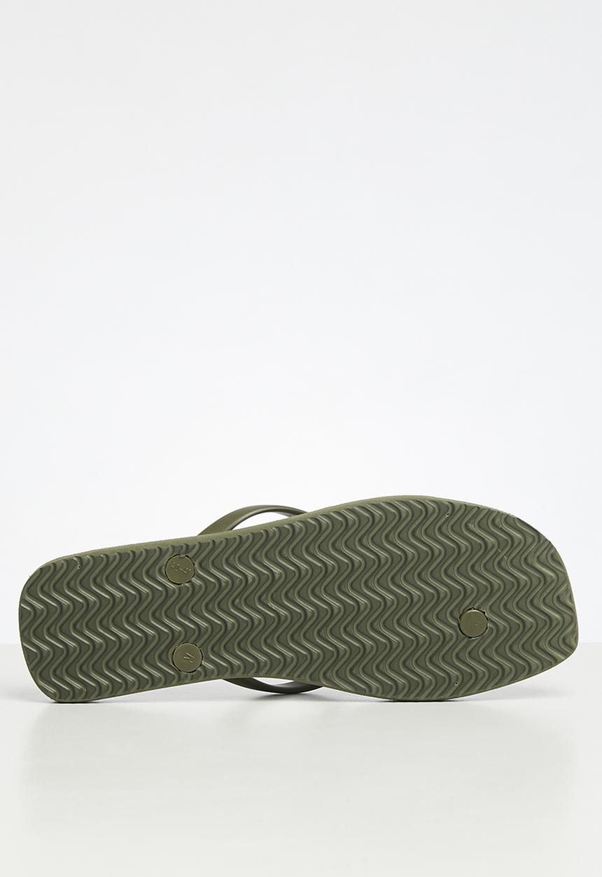 POLO - Aop stud square toe flip flop - olive