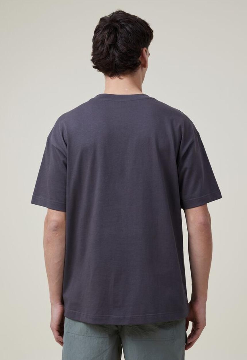 Cotton On - Box fit pocket t-shirt - faded slate/civic outerwear
