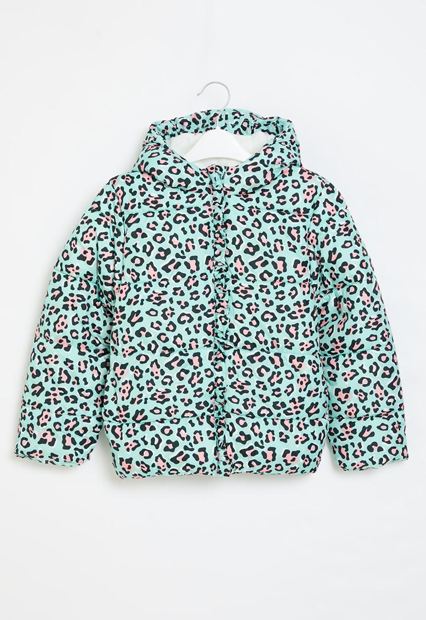 MINOTI - Girls basic aop puffer coat - aqua