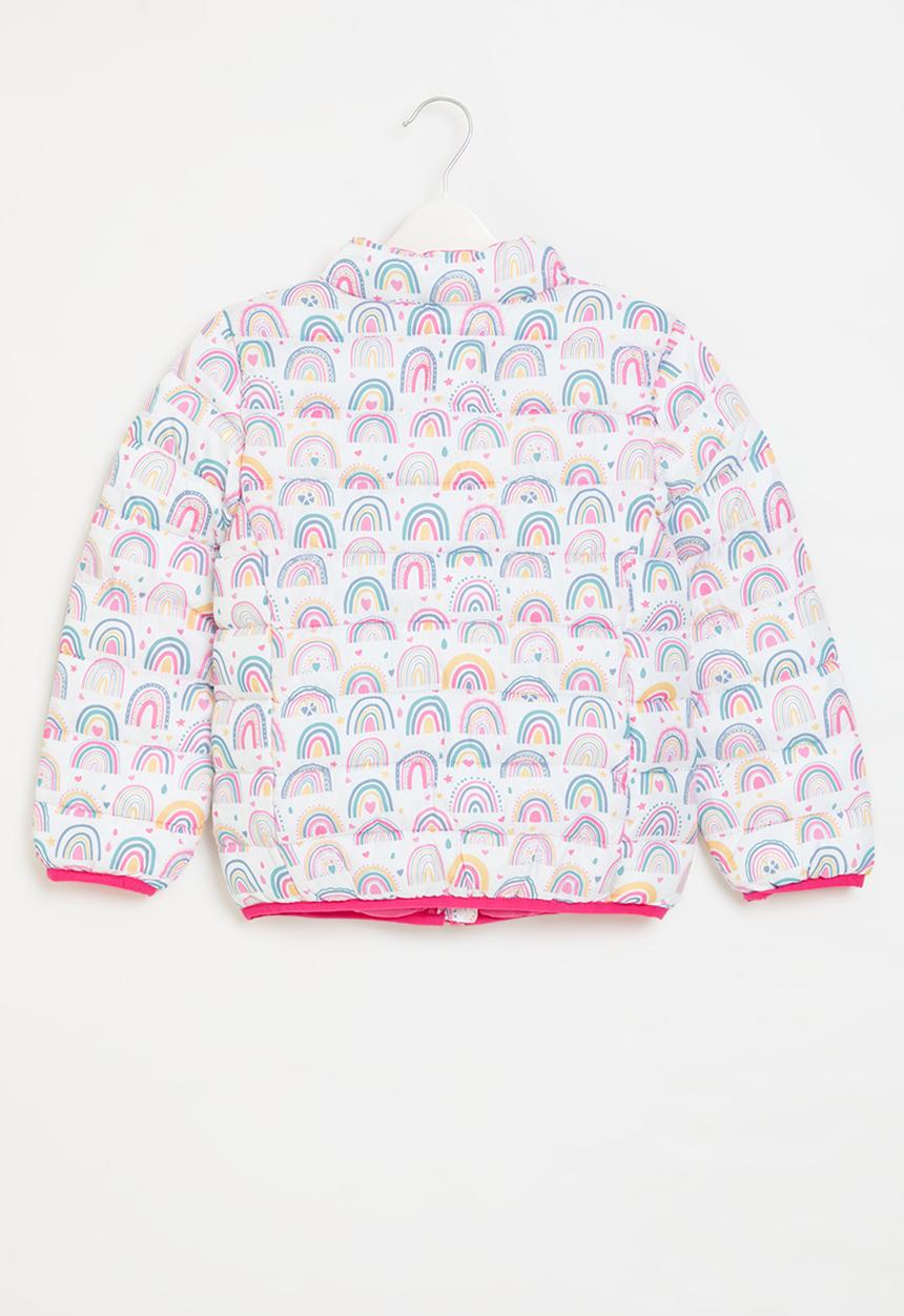 MINOTI - Girls basic rainbow puffa jacket - white