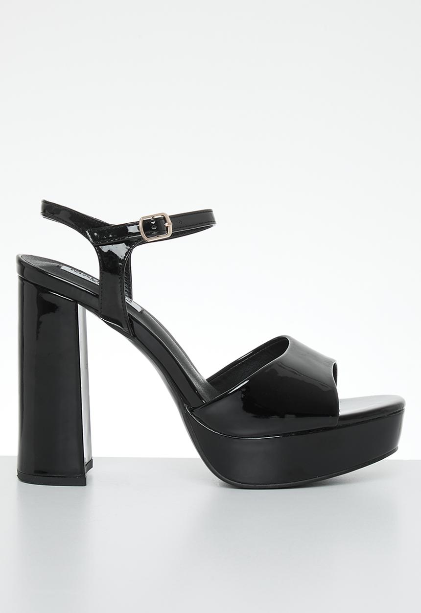 Madison® - Aubrey platform ankle tie blockheel sandal - black