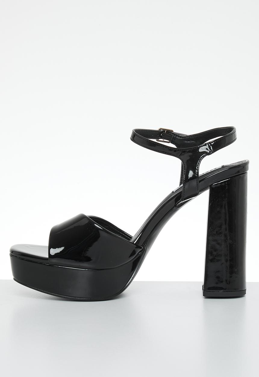 Madison® - Aubrey platform ankle tie blockheel sandal - black