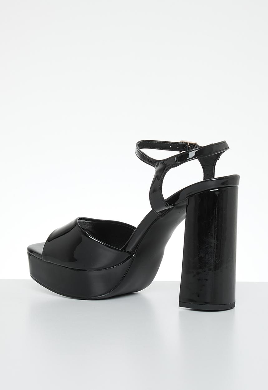Madison® - Aubrey platform ankle tie blockheel sandal - black