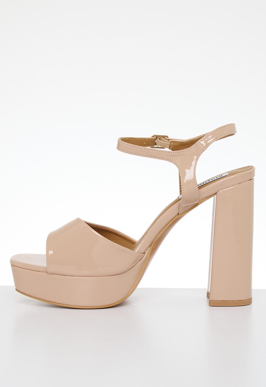 Madison® - Aubrey platform ankle tie blockheel sandal - ecru