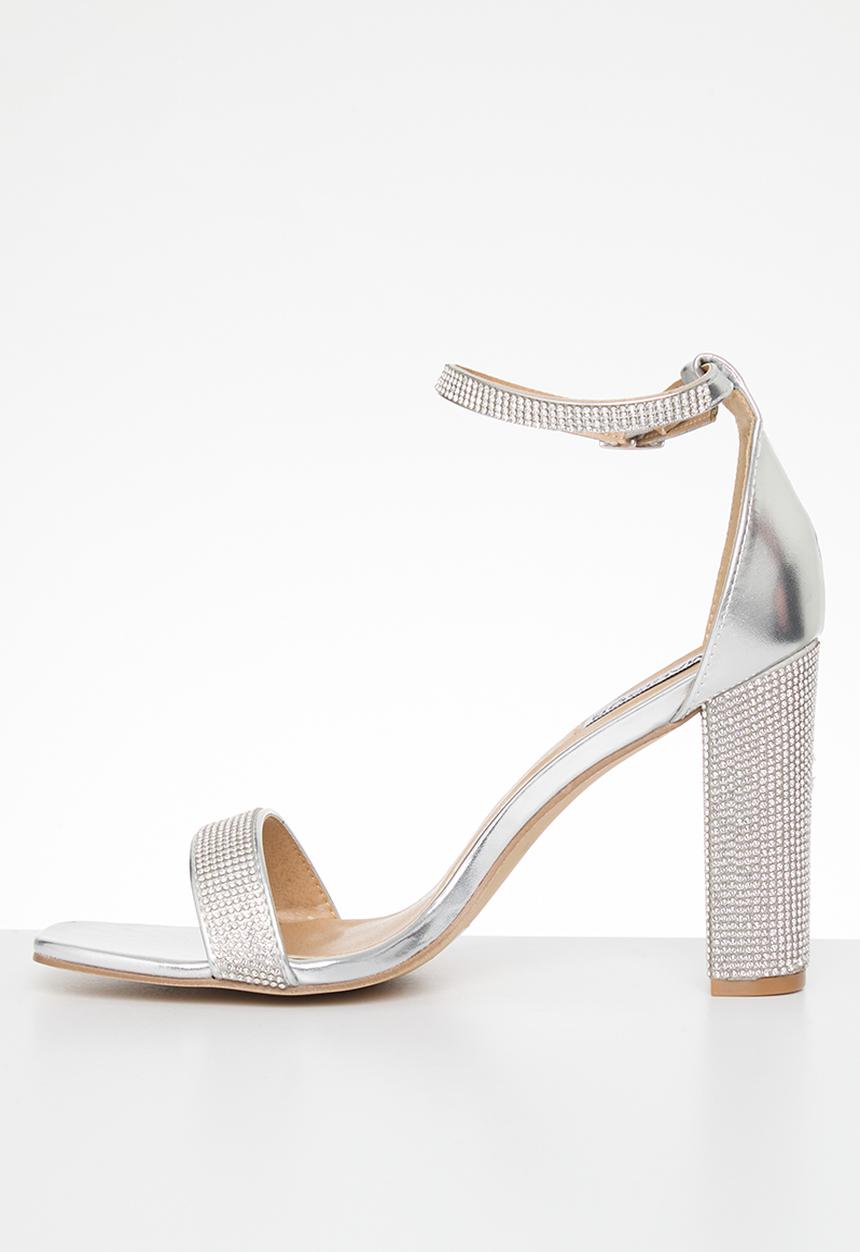 Madison® - Angel ankle tie blockheel sandal - silver