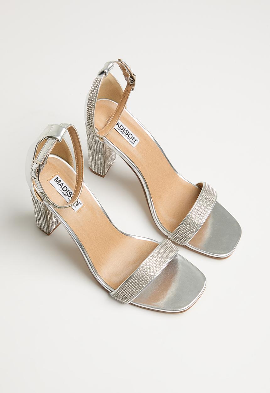 Madison® - Angel ankle tie blockheel sandal - silver