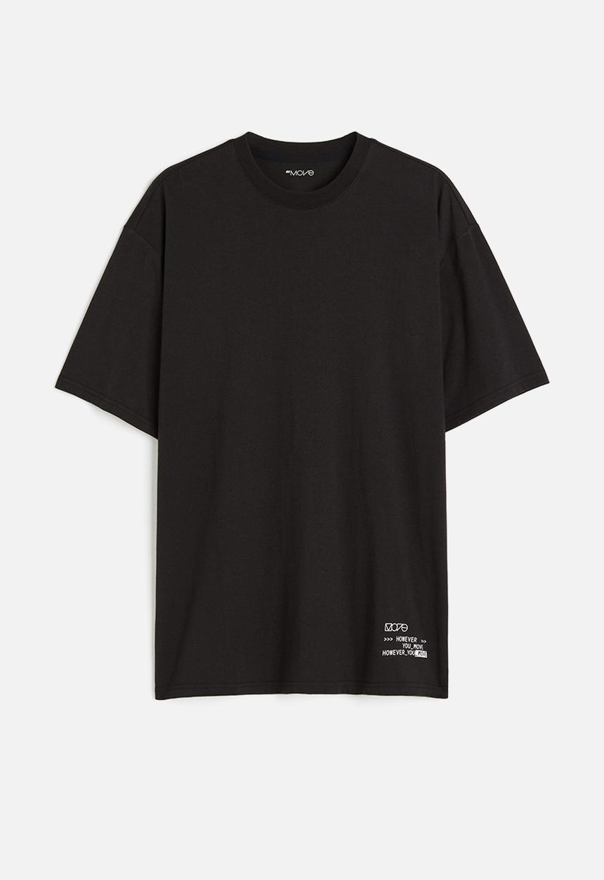 H&M - Drymove™ printed sports T-shirt - black