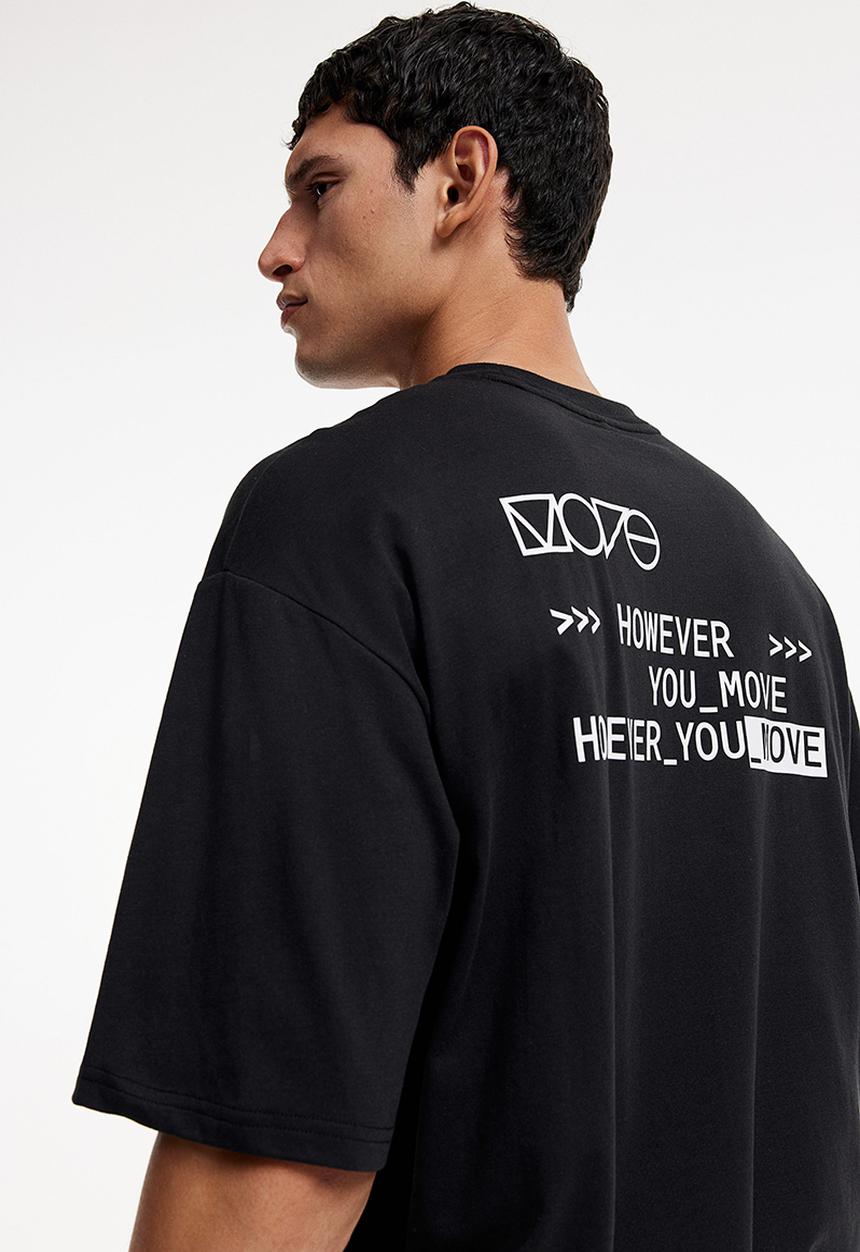 H&M - Drymove™ printed sports T-shirt - black